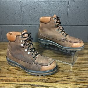 Vintage Cabela’s Gore-Tex Brown Leather Hiking Boots Men’s 10E Vibram Sole USA